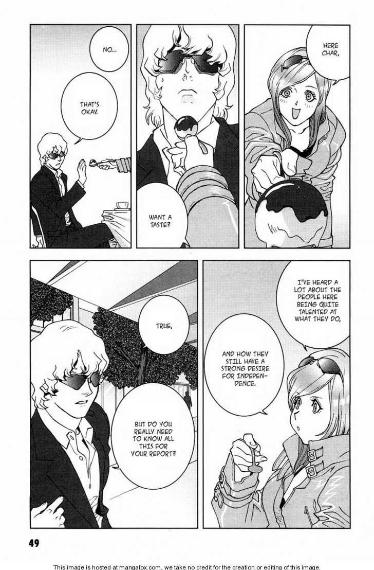 Kidou Senshi Gundam: C.D.A. Wakaki Suisei no Shouzou Chapter 15 page 50 - Chapter 15 : 15 Inauguration \ 16 Heartache \ 17 Escape \ 18 Emergency