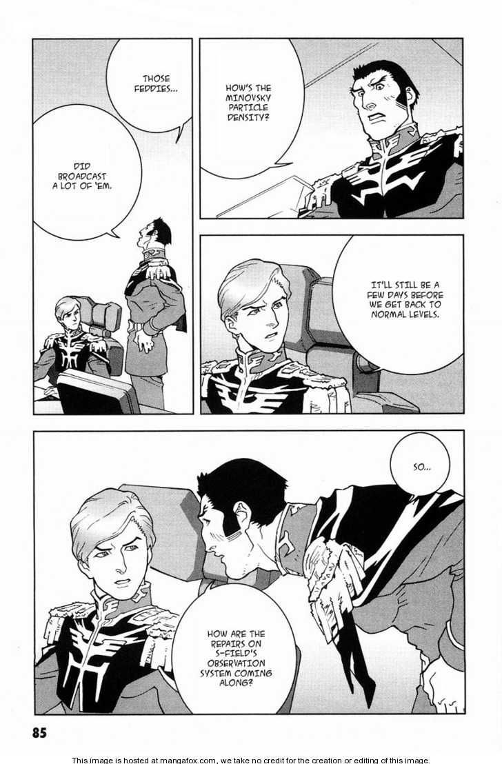 Kidou Senshi Gundam: C.D.A. Wakaki Suisei no Shouzou Chapter 15 page 85 - Chapter 15 : 15 Inauguration \ 16 Heartache \ 17 Escape \ 18 Emergency