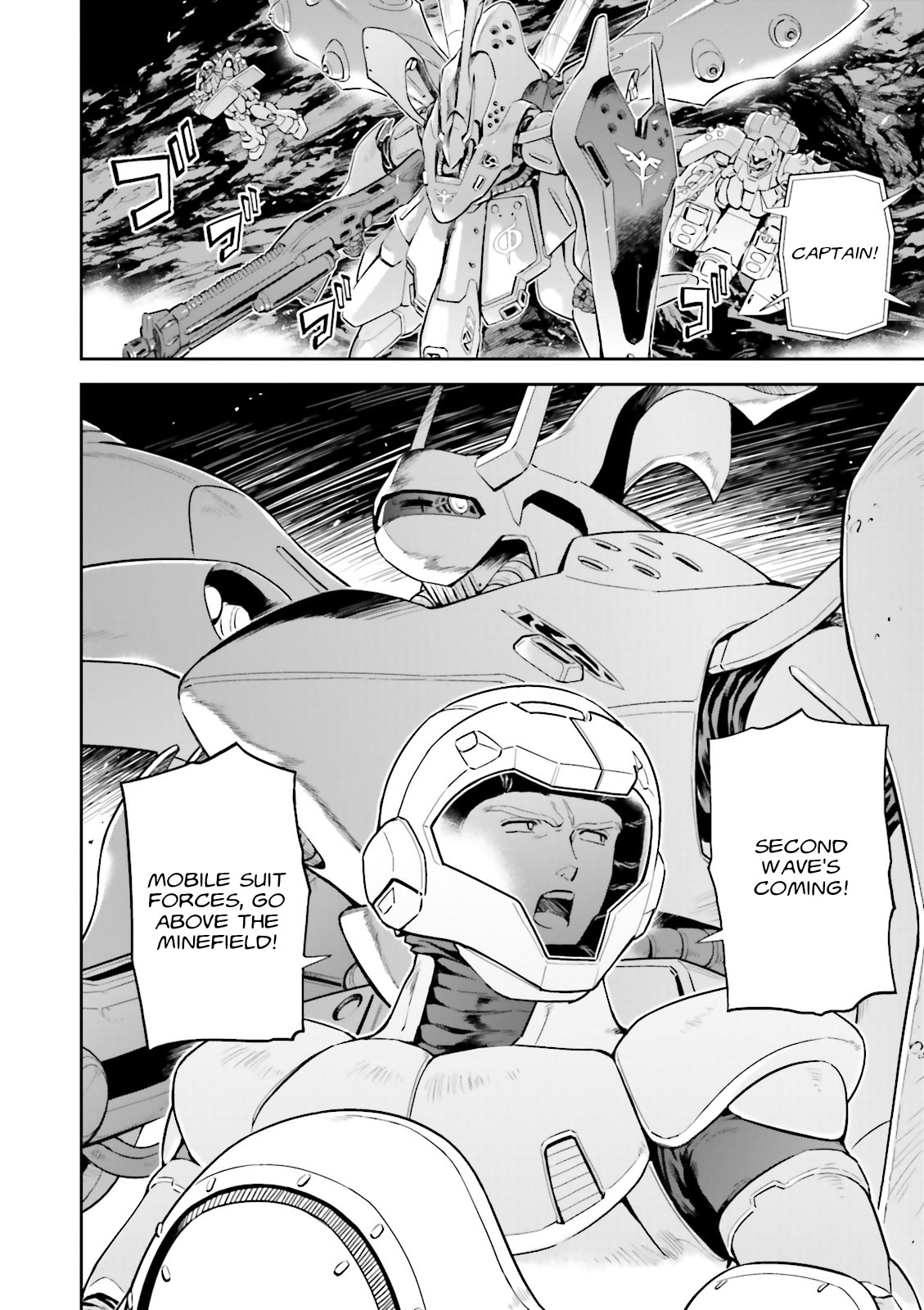 Kidou Senshi Gundam Gyakushuu no Char - Beltorchika Children Chapter 15 page 38 - Chapter 15: Fire from the Heavens