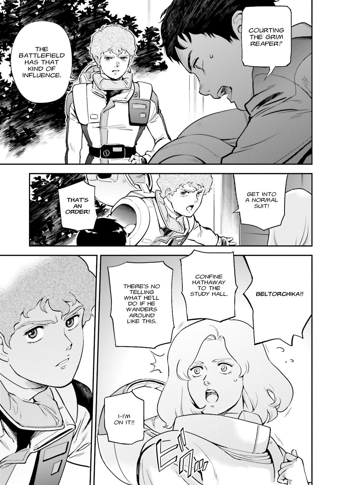 Kidou Senshi Gundam Gyakushuu no Char - Beltorchika Children Chapter 15 page 43 - Chapter 15: Fire from the Heavens