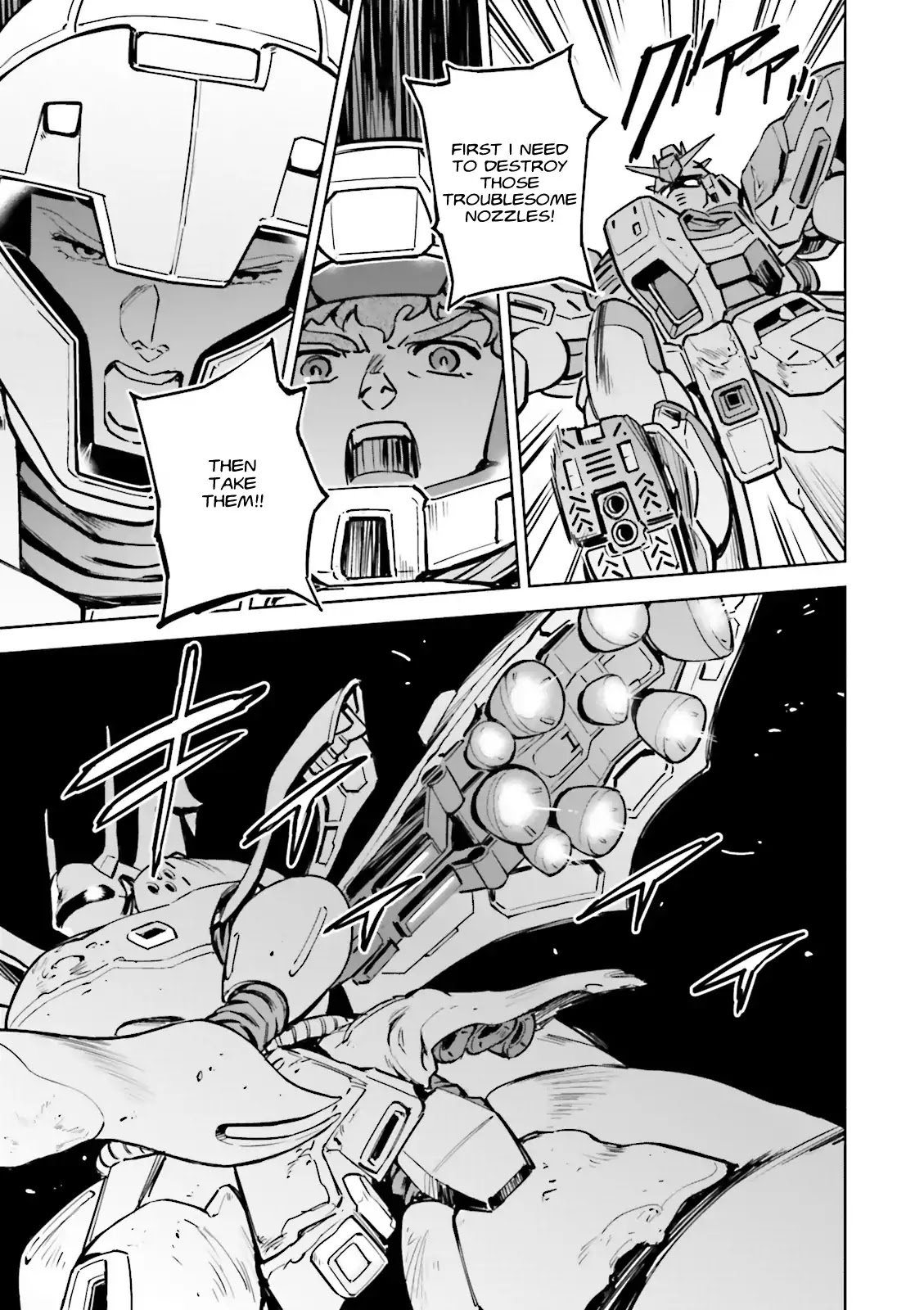 Kidou Senshi Gundam Gyakushuu no Char - Beltorchika Children Chapter 27 page 35 - Chapter 27: Hand-to-hand Combat