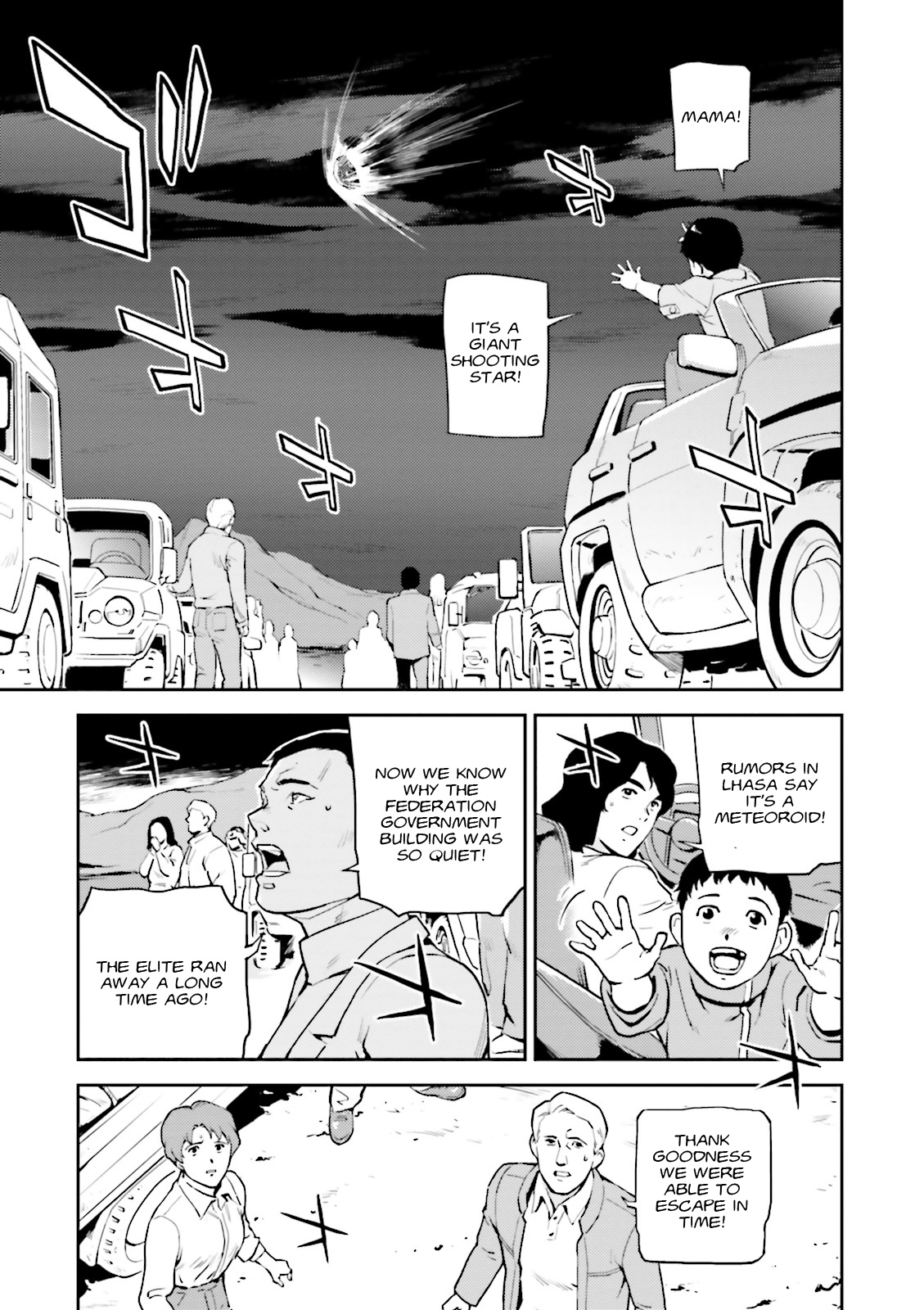 Kidou Senshi Gundam Gyakushuu no Char - Beltorchika Children Chapter 4 page 38 - Chapter 4: Aftermath of the Meteorite