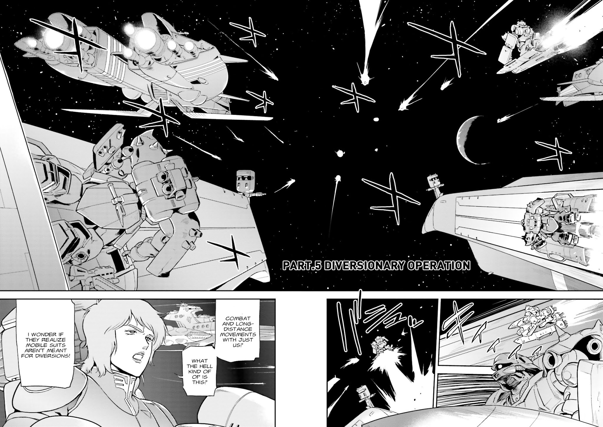 Kidou Senshi Gundam Gyakushuu no Char - Beltorchika Children Chapter 5 page 6 - Chapter 5: Diversionary Operation