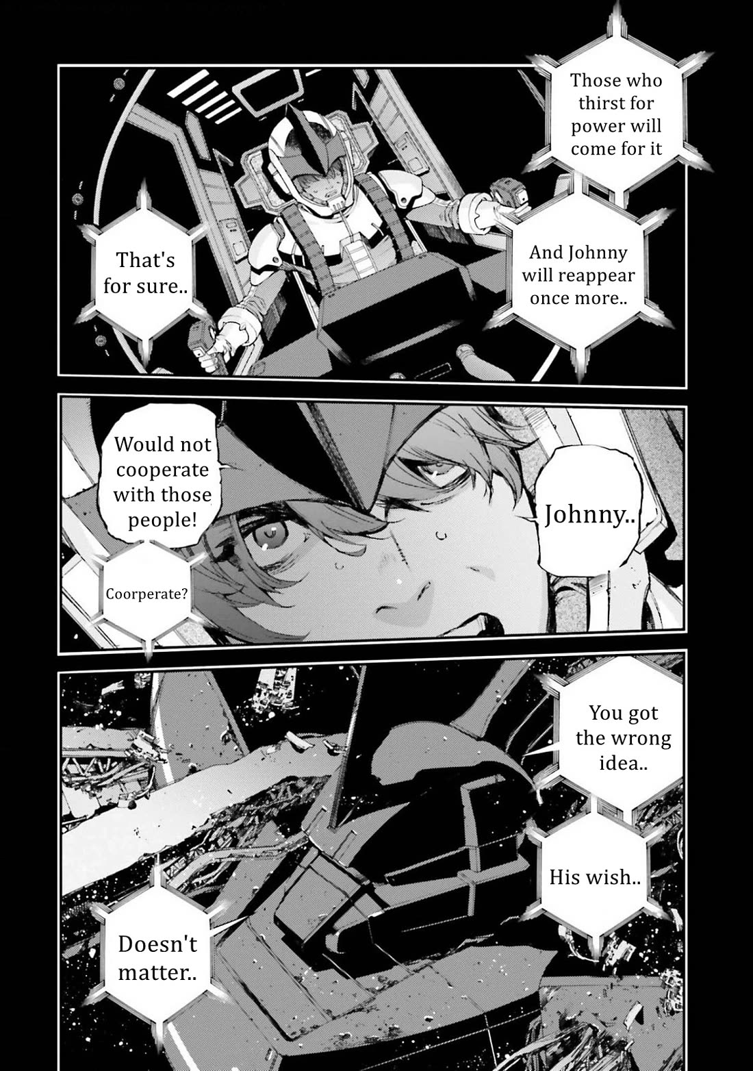 Kidou Senshi Gundam MSV-R: Johnny Ridden no Kikan Chapter 110 page 14 - Chapter 110: KARMA