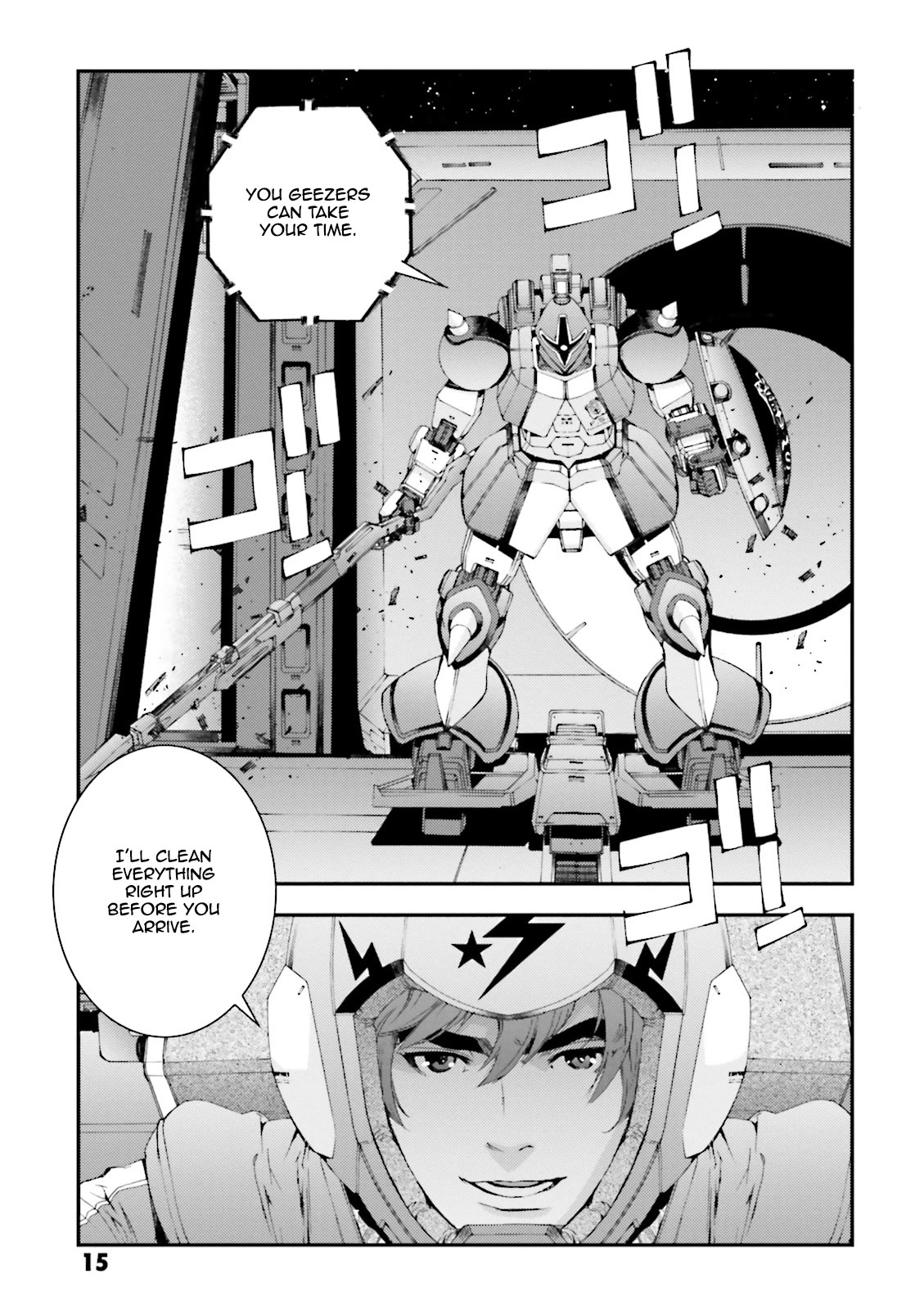 Kidou Senshi Gundam MSV-R: Johnny Ridden no Kikan Chapter 70 page 15 - Chapter 70: ADD ME IN!