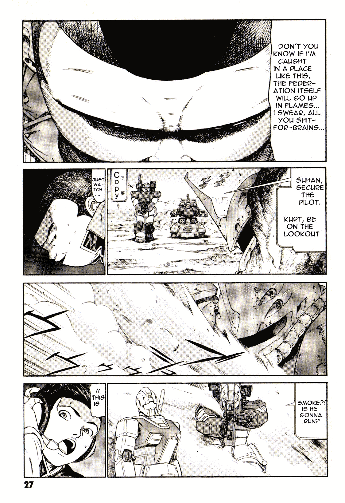 Kidou Senshi Gundam: Orera Renpou Gurentai Chapter 16 page 27 - Chapter 16: Angel with the Scabbed Wings