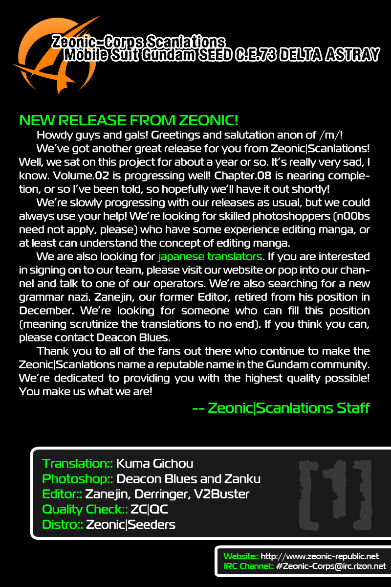 Kidou Senshi Gundam Seed C.E.73 Delta Astray Chapter 3.5 page 6 - Chapter 3.5 : Gate.00A - Delta Astray