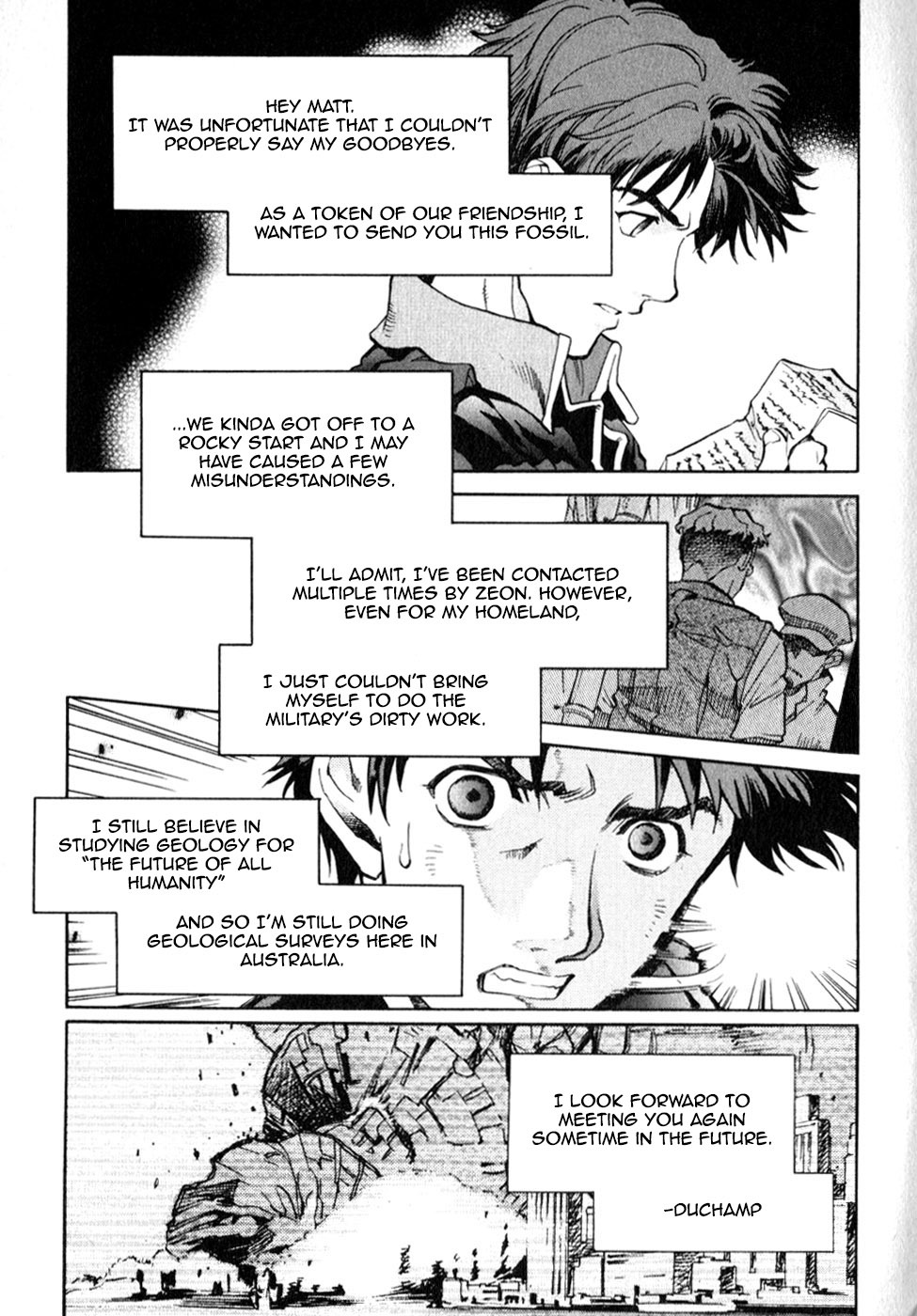 Kidou Senshi Gundam Senki: Lost War Chronicles Chapter 0.1 page 20 - Chapter 0.1: OPERATION 0 side A: Matt Healy - At the outbreak of War -