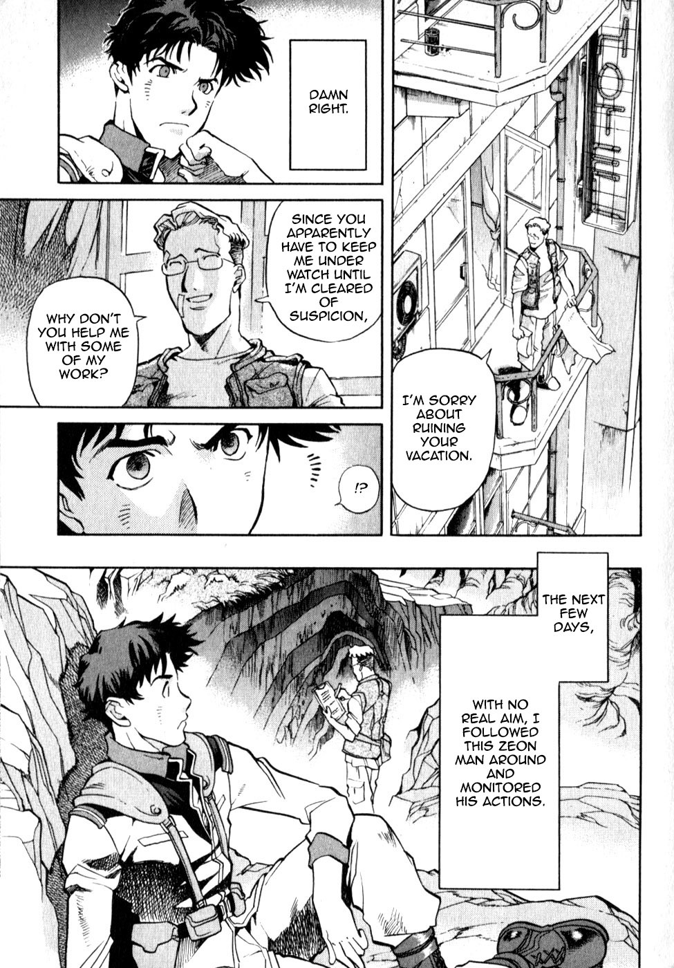 Kidou Senshi Gundam Senki: Lost War Chronicles Chapter 0.1 page 8 - Chapter 0.1: OPERATION 0 side A: Matt Healy - At the outbreak of War -