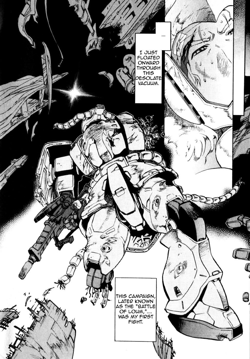 Kidou Senshi Gundam Senki: Lost War Chronicles Chapter 0.2 page 18 - Chapter 0.2: OPERATION 0 side B: Ken Bederstadt - At the outbreak of War -