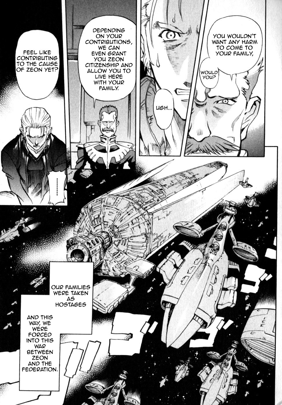 Kidou Senshi Gundam Senki: Lost War Chronicles Chapter 0.2 page 9 - Chapter 0.2: OPERATION 0 side B: Ken Bederstadt - At the outbreak of War -