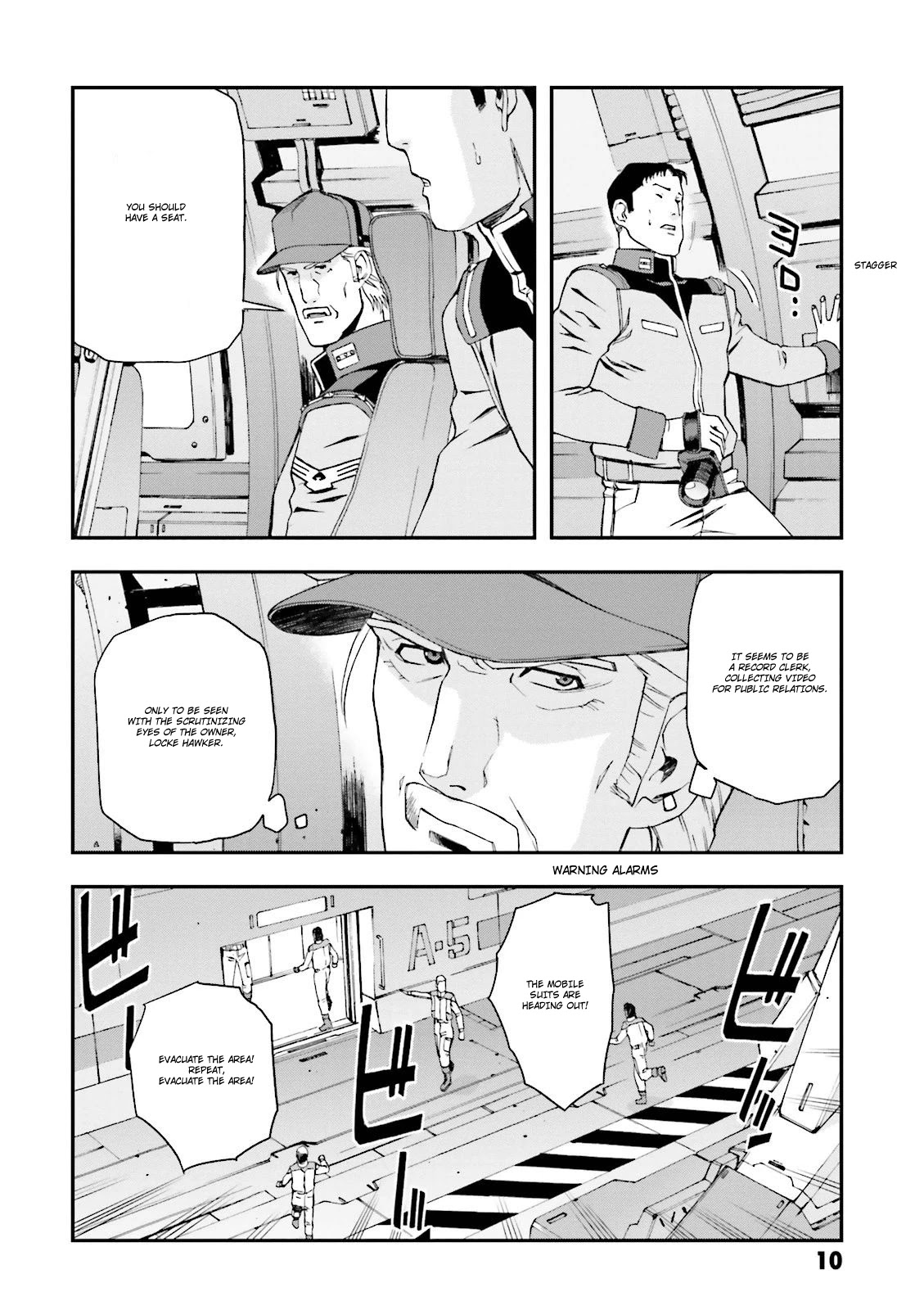 Kidou Senshi Gundam U.C. 0094 - Across The Sky Chapter 8 page 10 - Chapter 8: The Sound of Sleeves Rubbing