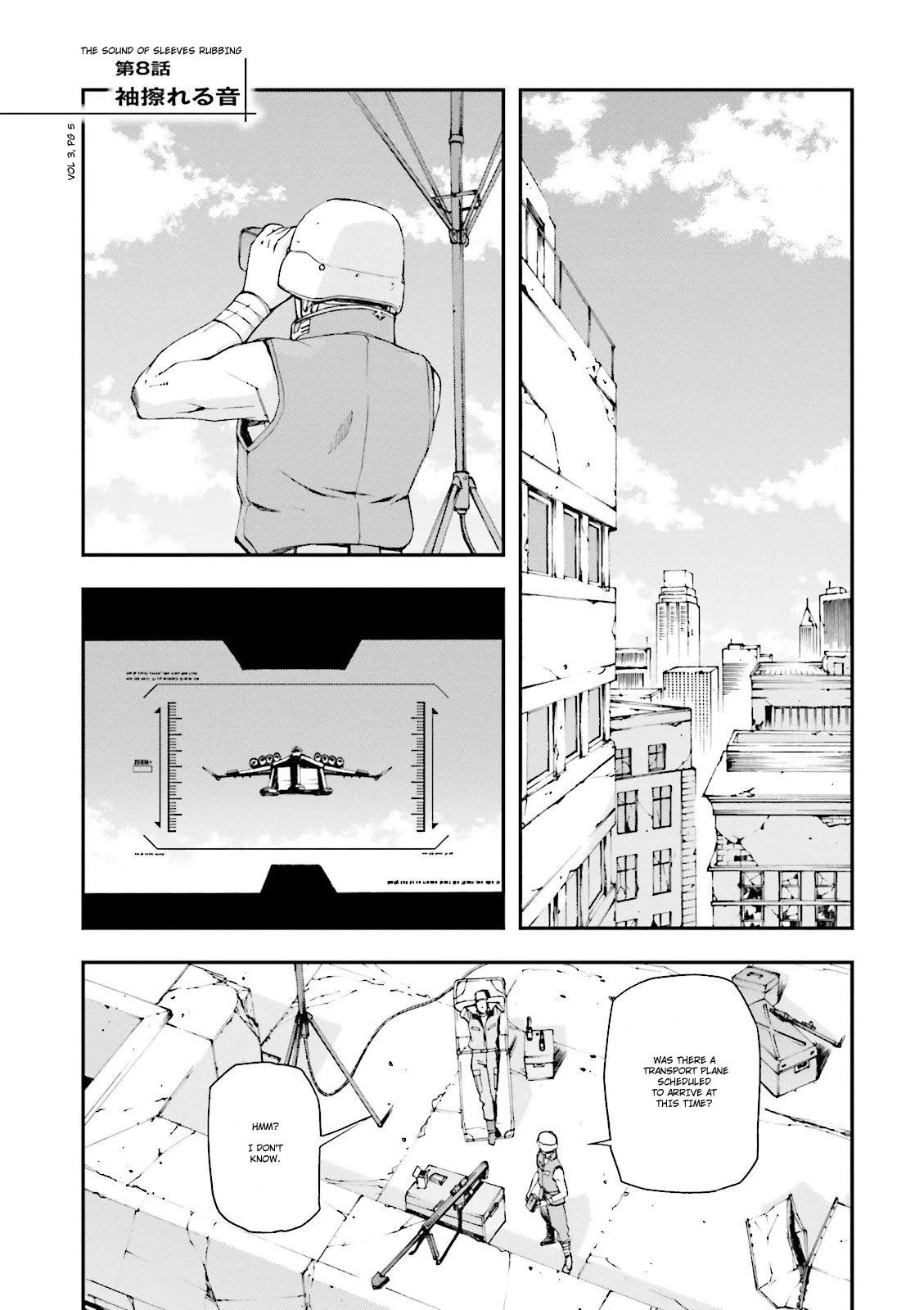 Kidou Senshi Gundam U.C. 0094 - Across The Sky Chapter 8 page 6 - Chapter 8: The Sound of Sleeves Rubbing