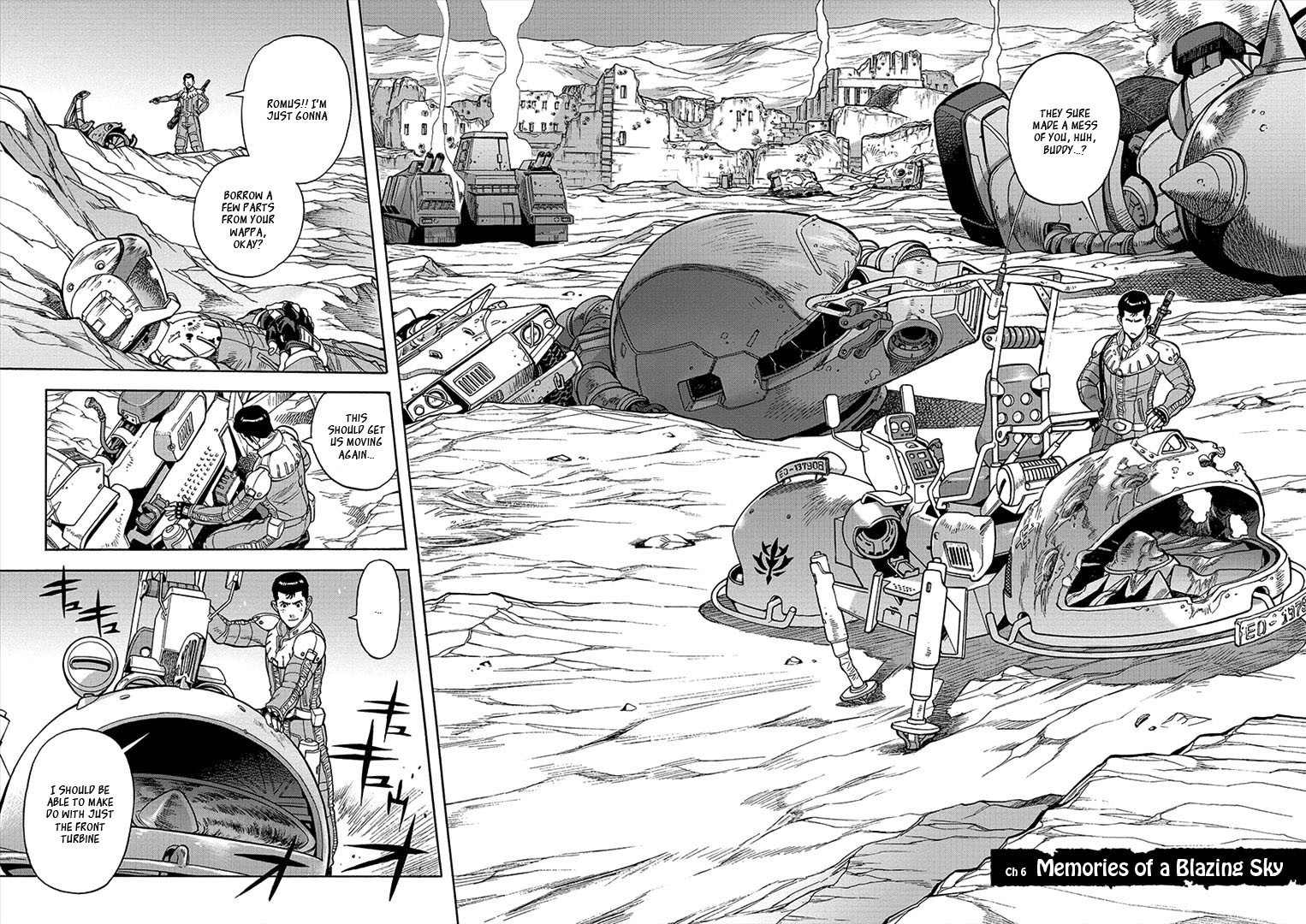 Kidou Senshi Gundam U.C. Hard Graph - Tetsu no Kanba Chapter 6 page 7 - Chapter 6: An Empty Blazing Reminiscences