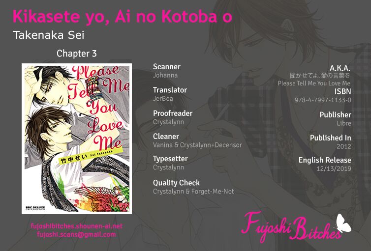 Kikasete yo, Ai no Kotoba o Chapter 3 page 1 - Chapter 3