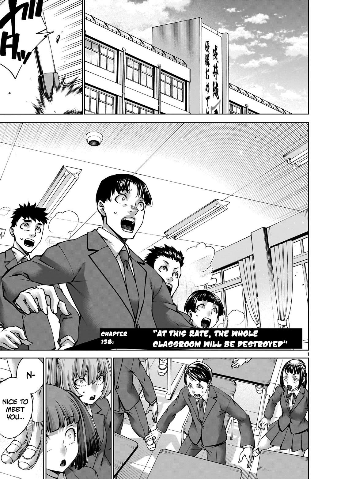 Killing Bites Chapter 138 page 1 - Chapter 138: "At This Rate, the Whole Classroom Will Be Destroyed"
