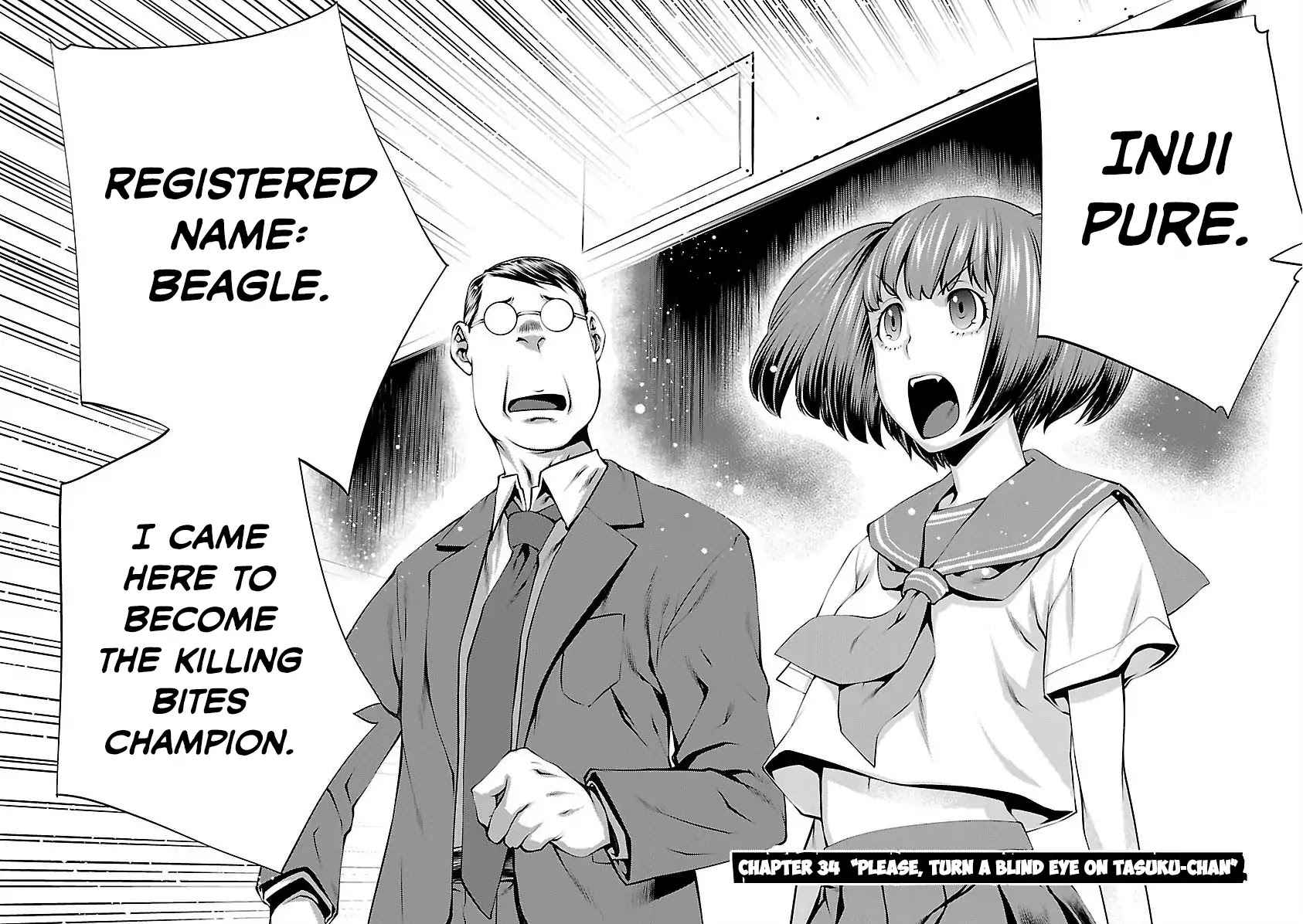 Killing Bites Chapter 34 page 2 - Chapter 34: "Please, Turn A Blind Eye On Tasuku-Chan"