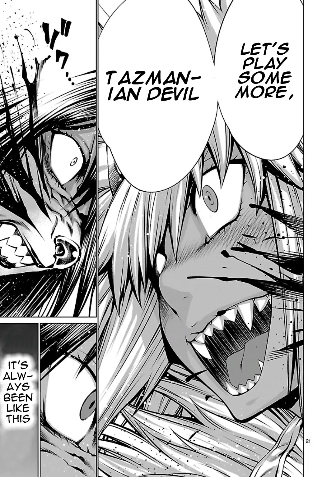 Killing Bites Chapter 59 page 22 - Chapter 59: Let's Play Some More, Tazmanian Devil