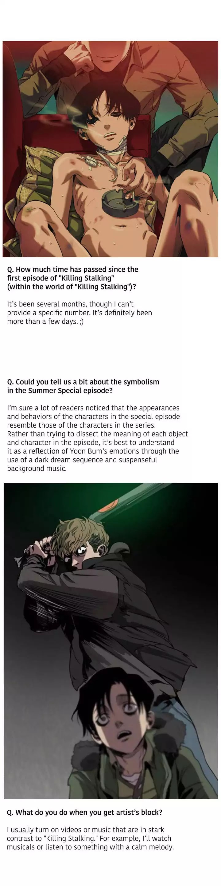 Killing Stalking Chapter 35.5 page 2 - Chapter 35.5: Q & A Special