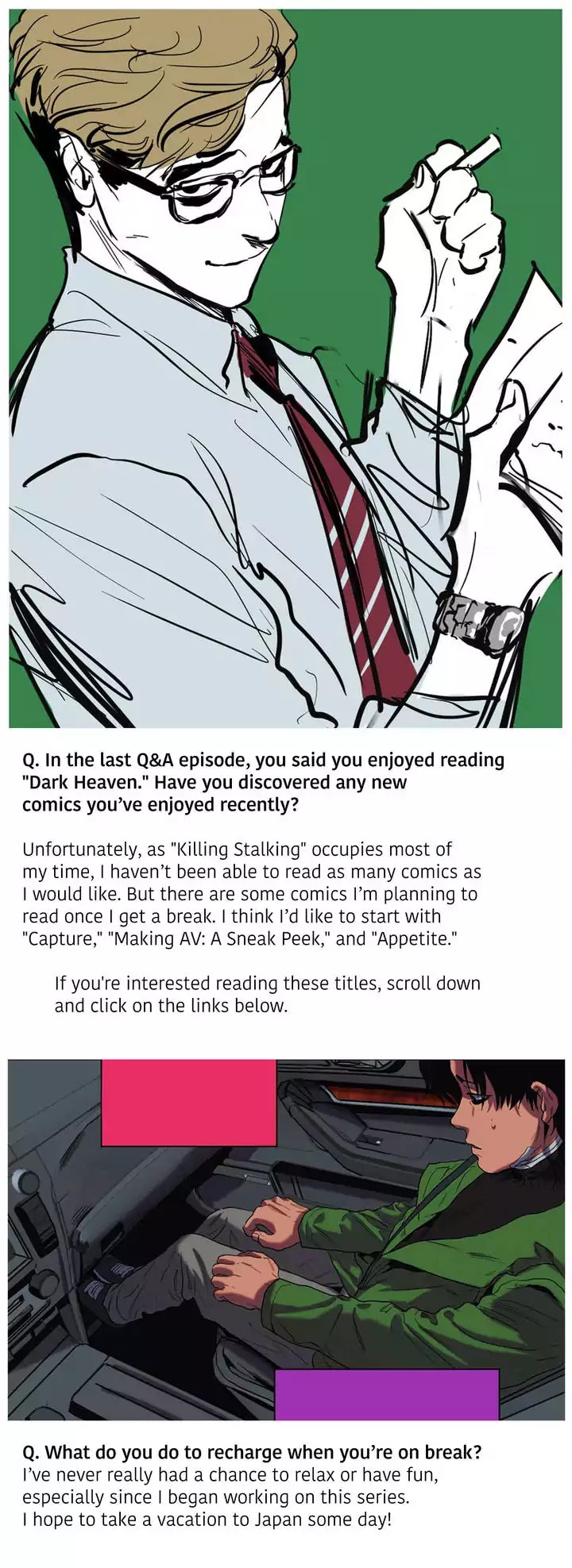 Killing Stalking Chapter 35.5 page 6 - Chapter 35.5: Q & A Special
