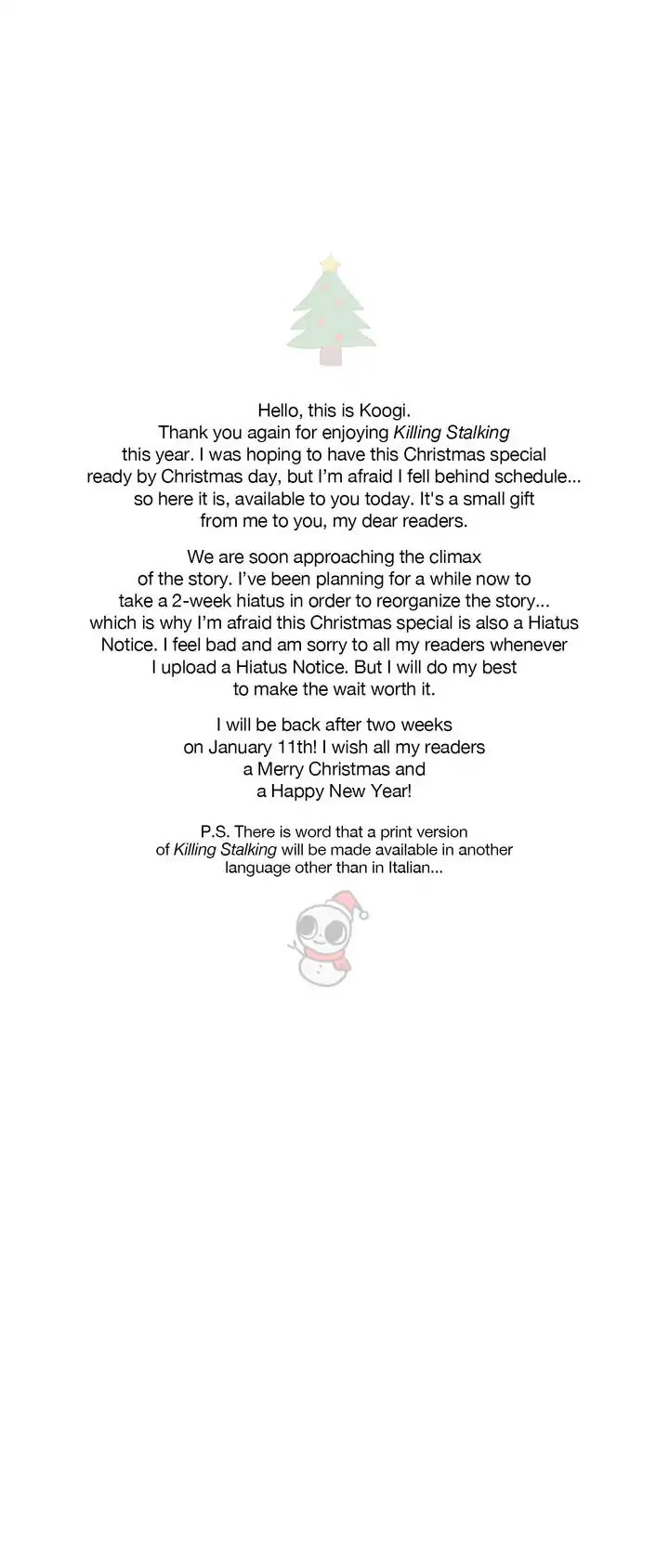 Killing Stalking Chapter 62.5 page 20 - Special Episode: Christmas Special