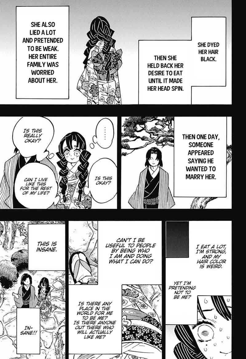 Kimetsu no Yaiba Chapter 123 page 15 - Chapter 123: Mitsuri Kanroji's Life Passes Before Her Eyes
