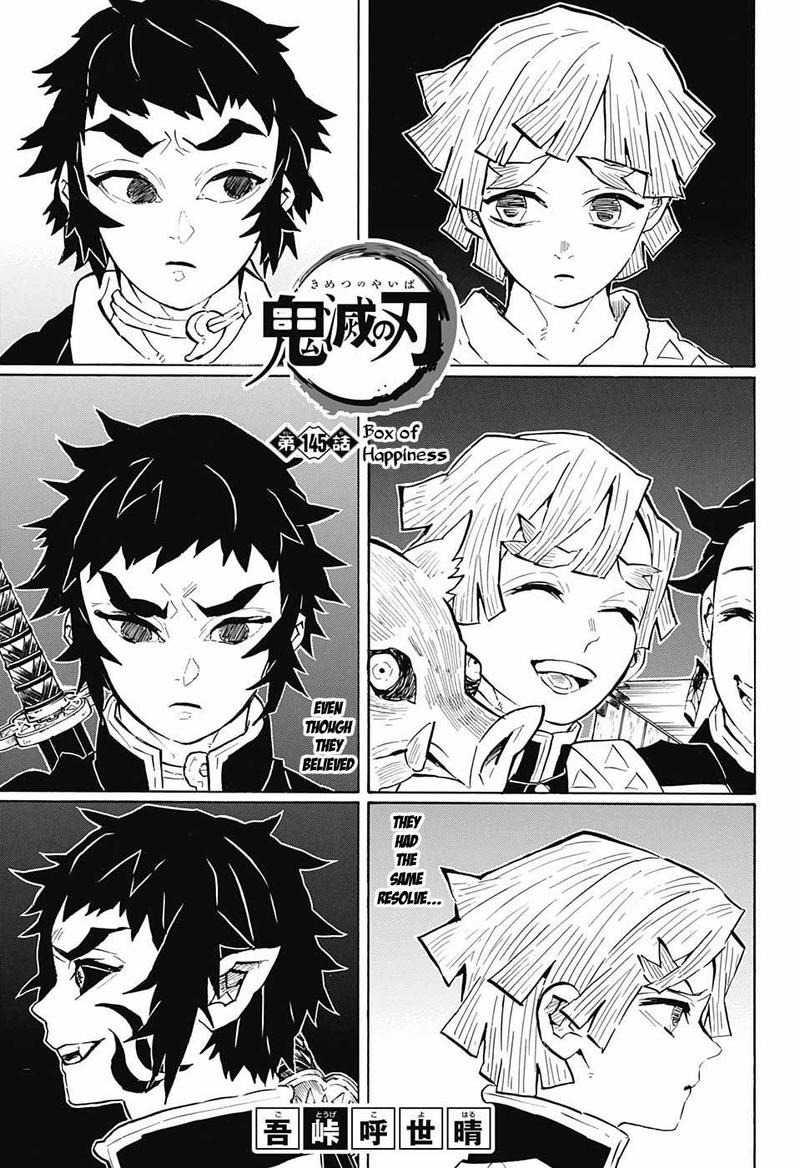 Kimetsu no Yaiba Chapter 145 page 1 - Chapter 145: Box of Happiness