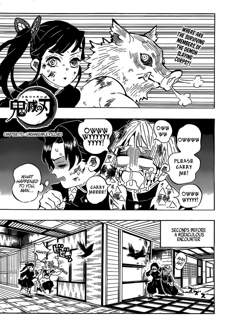 Kimetsu no Yaiba Chapter 170 page 1 - Chapter 170: The Immovable Hashira