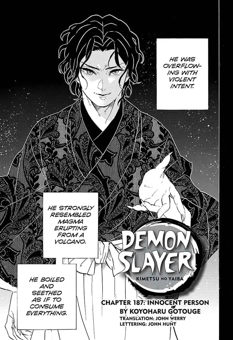 Kimetsu no Yaiba Chapter 187 page 1 - Chapter 187: Innocent Person