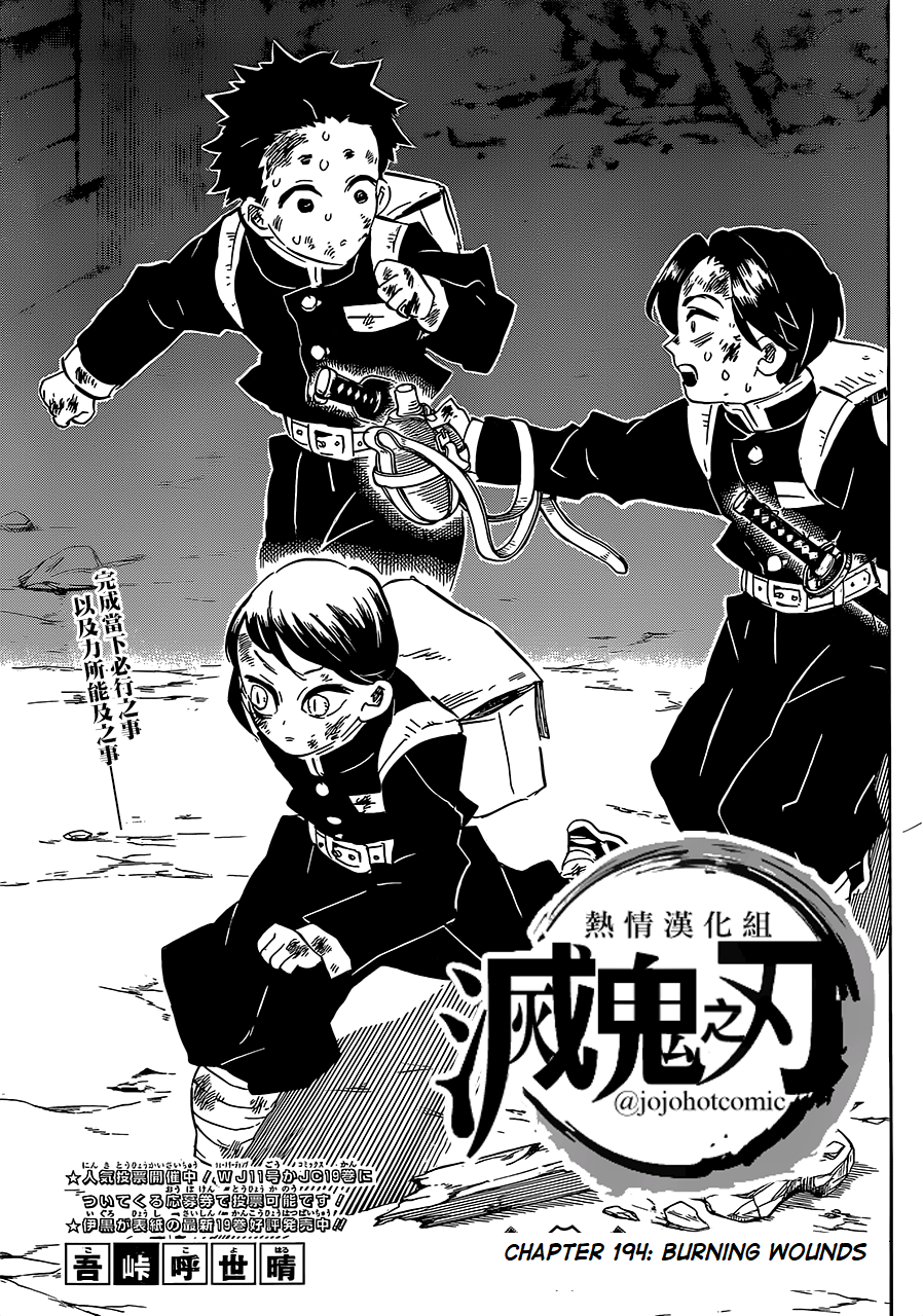 Kimetsu no Yaiba Chapter 194 page 1 - Chapter 194: Burn Scars