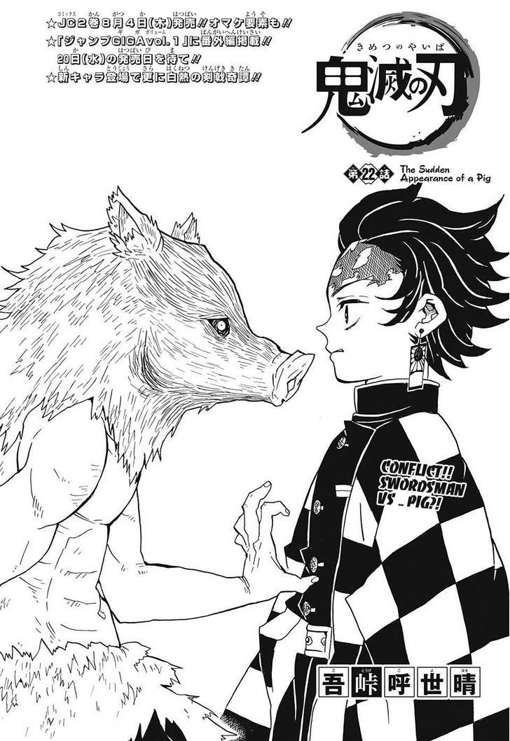 Kimetsu no Yaiba Chapter 22 page 1 - Chapter 22: Rushing Boar