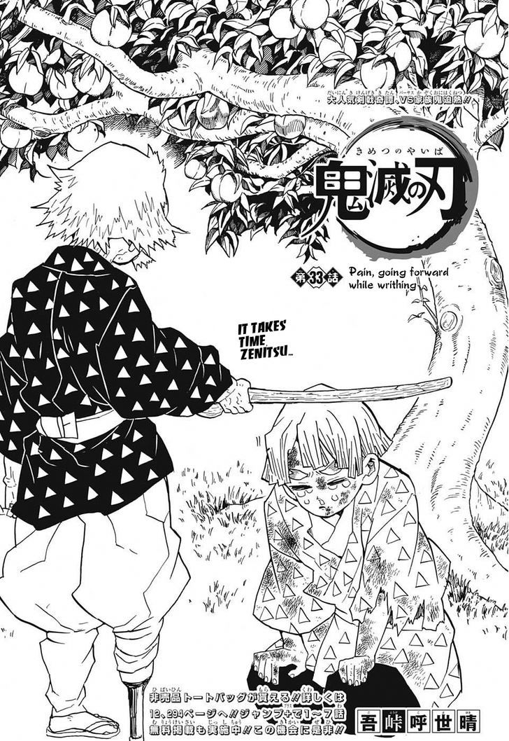 Kimetsu no Yaiba Chapter 33 page 1 - Chapter 33: Suffering and Floundering as You Move Forward