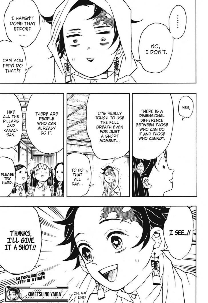 Kimetsu no Yaiba Chapter 49 page 19 - Chapter 49: Rehabilitation Training, Part 1