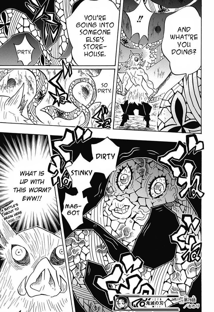 Kimetsu no Yaiba Chapter 78 page 19 - Chapter 78: Wriggly