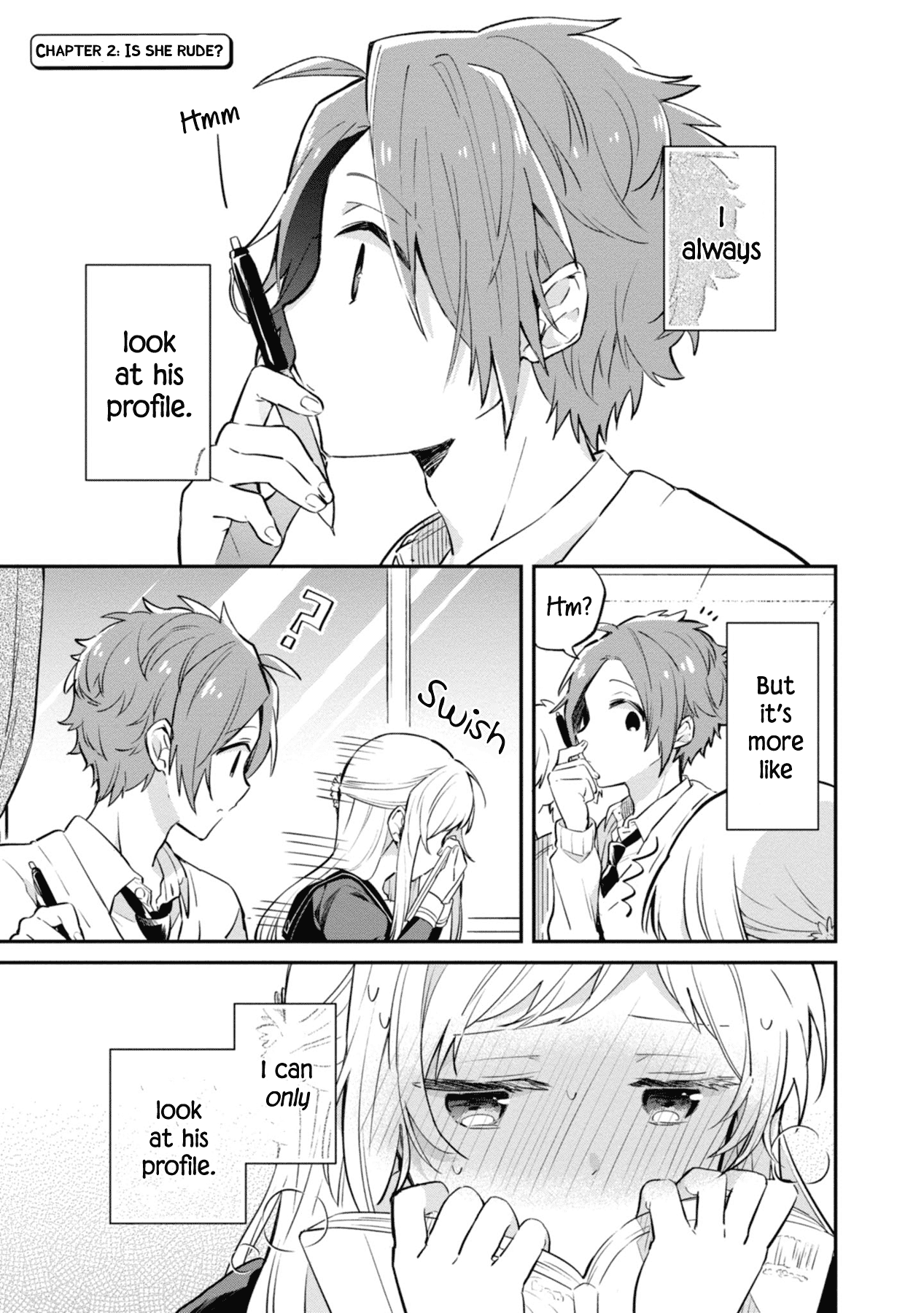 Kimi no Yokogao shika Mirenai Chapter 2 page 1 - Chapter 2: Is She Rude?