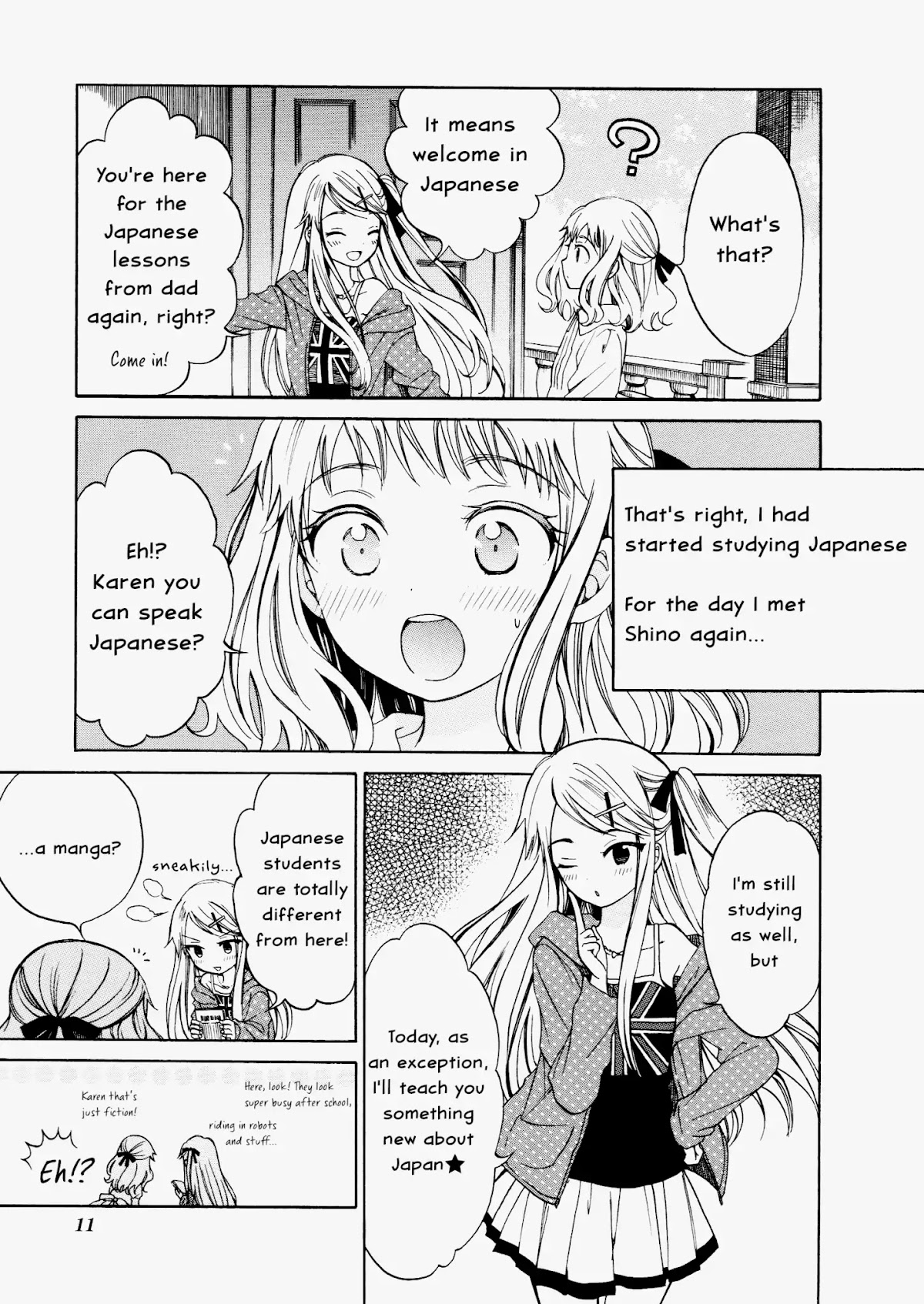 Kin-iro Mosaic Anthology Comic I Chapter 2 page 3 - Chapter 2: "To Miss Shinobu; Dear Alice"