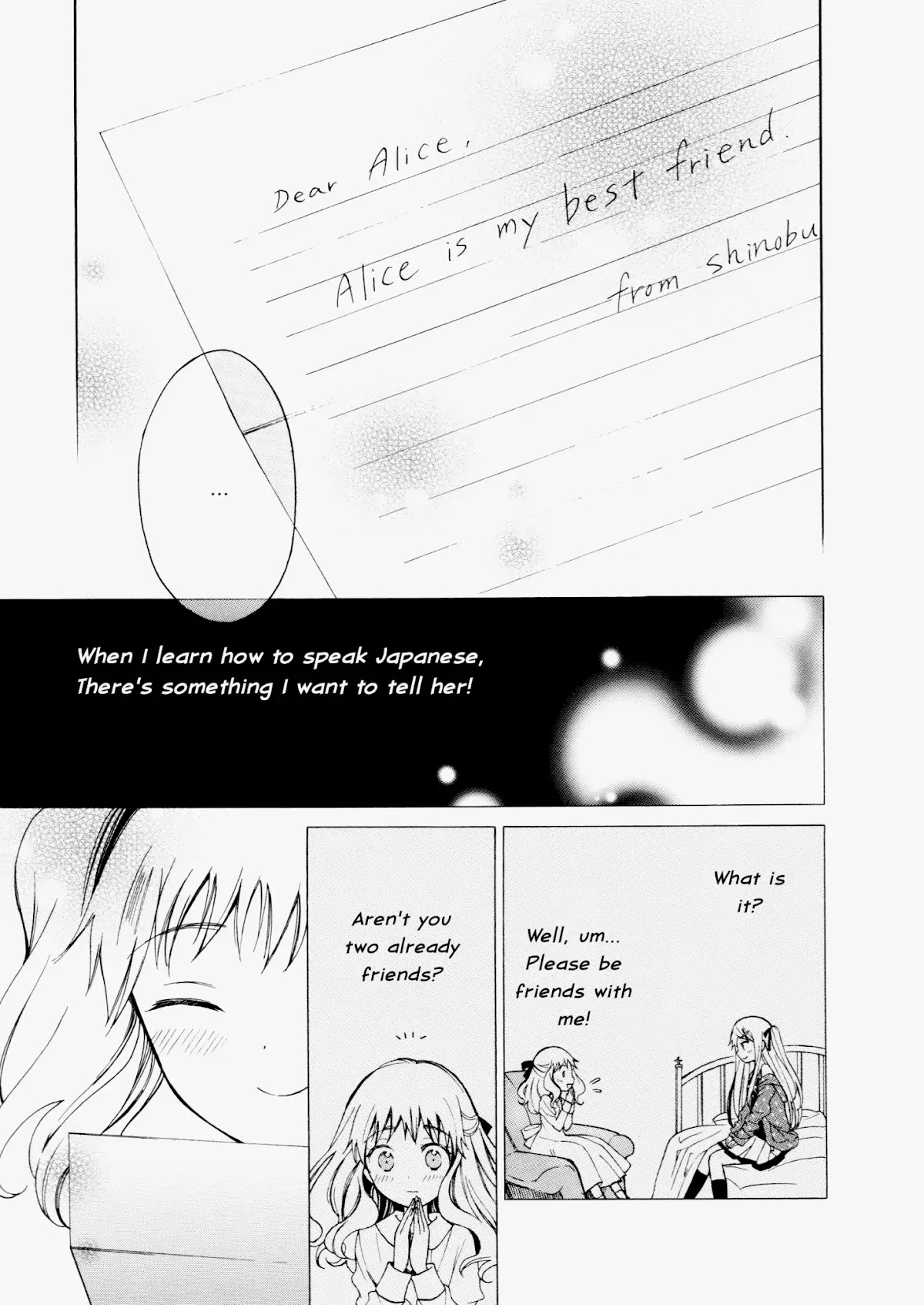 Kin-iro Mosaic Anthology Comic I Chapter 2 page 9 - Chapter 2: "To Miss Shinobu; Dear Alice"