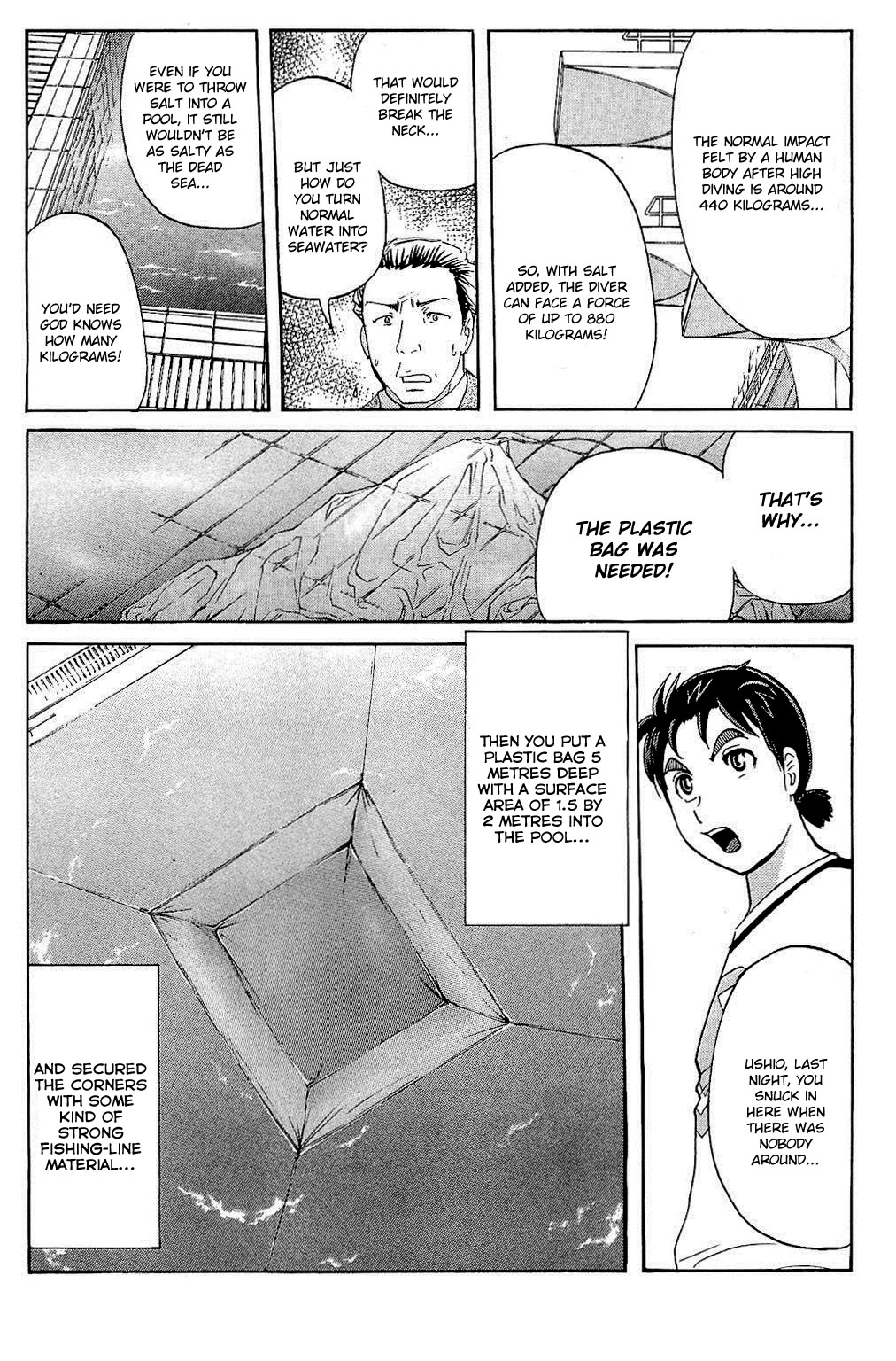 Kindaichi Shounen no Jikenbo: Vanpaia Densetsu Satsujin Jiken Chapter 82 page 39 - Chapter 82: The Evil Spirit of the Diving Pool