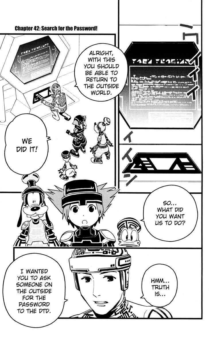 Kingdom Hearts II Chapter 42 page 1 - Chapter 42 : Search for the Password!