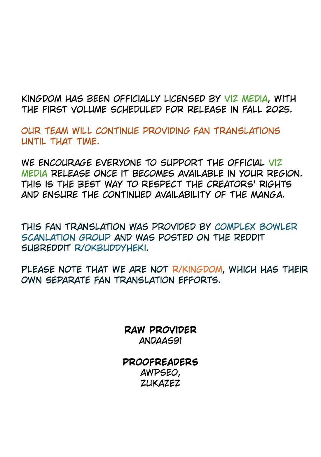 Kingdom manga, chapter 839, page 1 of 20