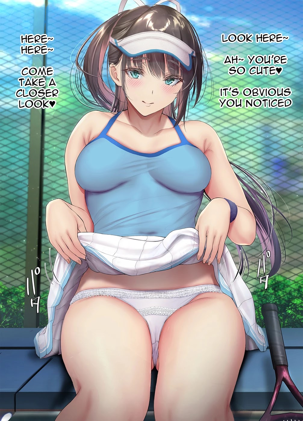 Kininaru Danshi ni ○○ suru On'nanoko. Chapter 50 page 1 - Chapter 50: A tennis club senpai who, while the boy she's interested in is picking up the ball, started fanning her skort to catch his eye as he walked past.