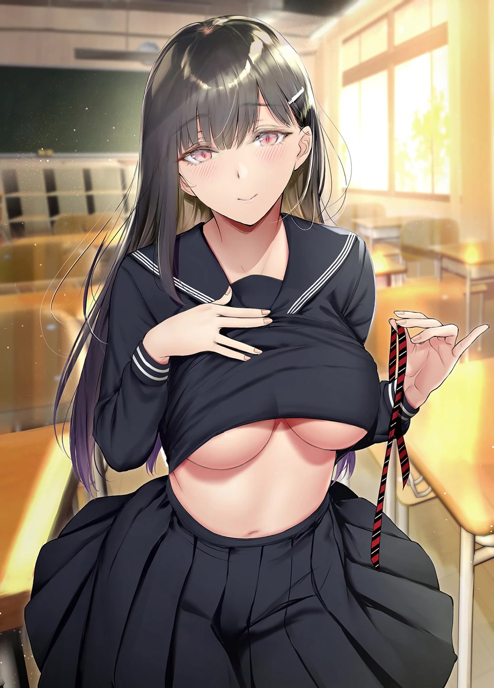 Kininaru Danshi ni ○○ suru On'nanoko. Chapter 57 page 2 - Chapter 57: A secretly lewd classmate who calls the boy she's interested in to an empty classroom to tell him that she hasn't been wearing anything all day.