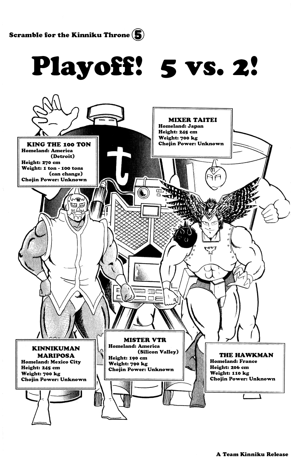 Kinnikuman Chapter 278.2 page 1 - Chapter 278 v2 : Scramble for the Kinniku Throne 5: Playoff! 5 vs. 2!