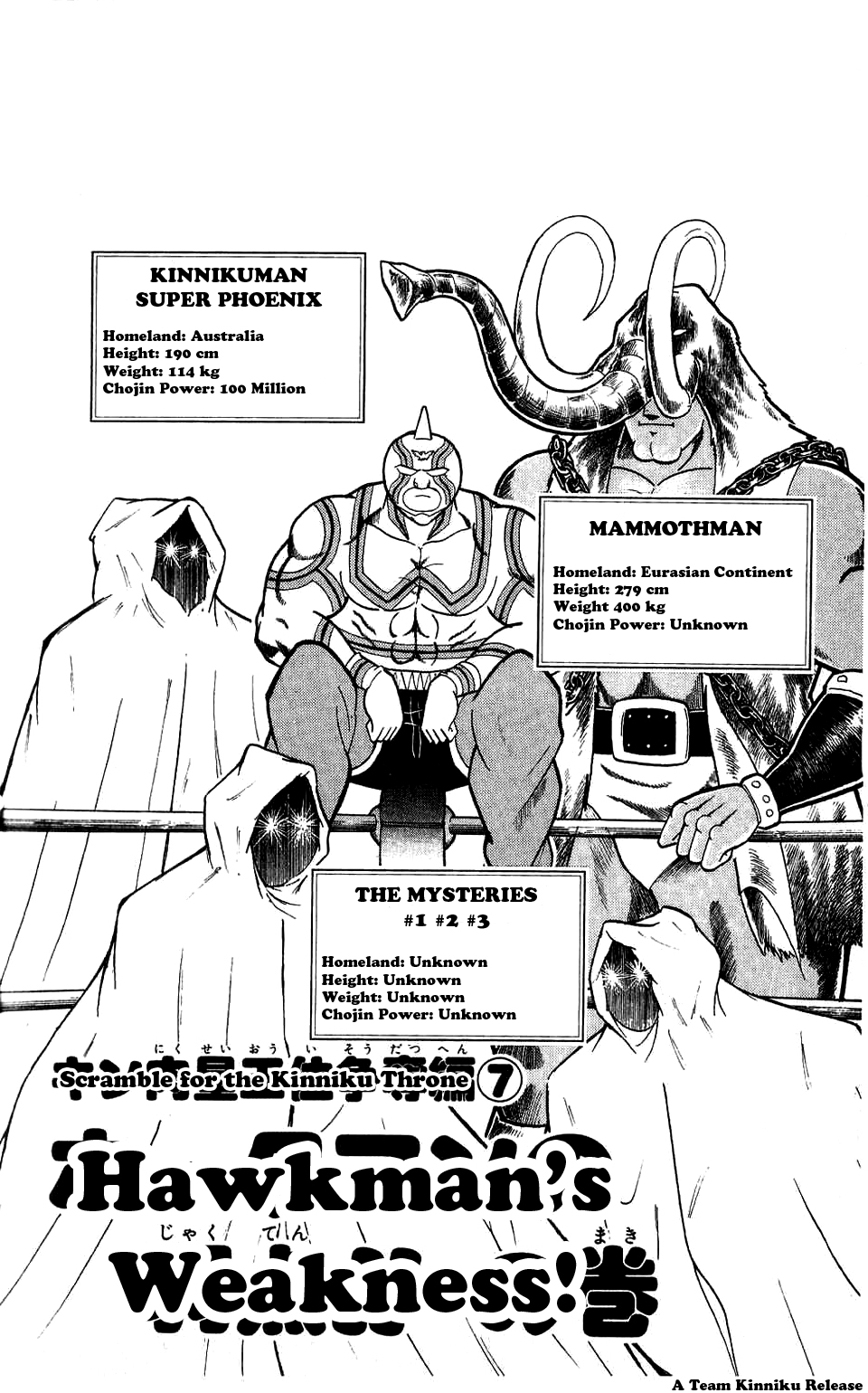 Kinnikuman Chapter 280.2 page 1 - Chapter 280 v2 : Scramble for the Kinniku Throne 7: Hawkman's Weakness!