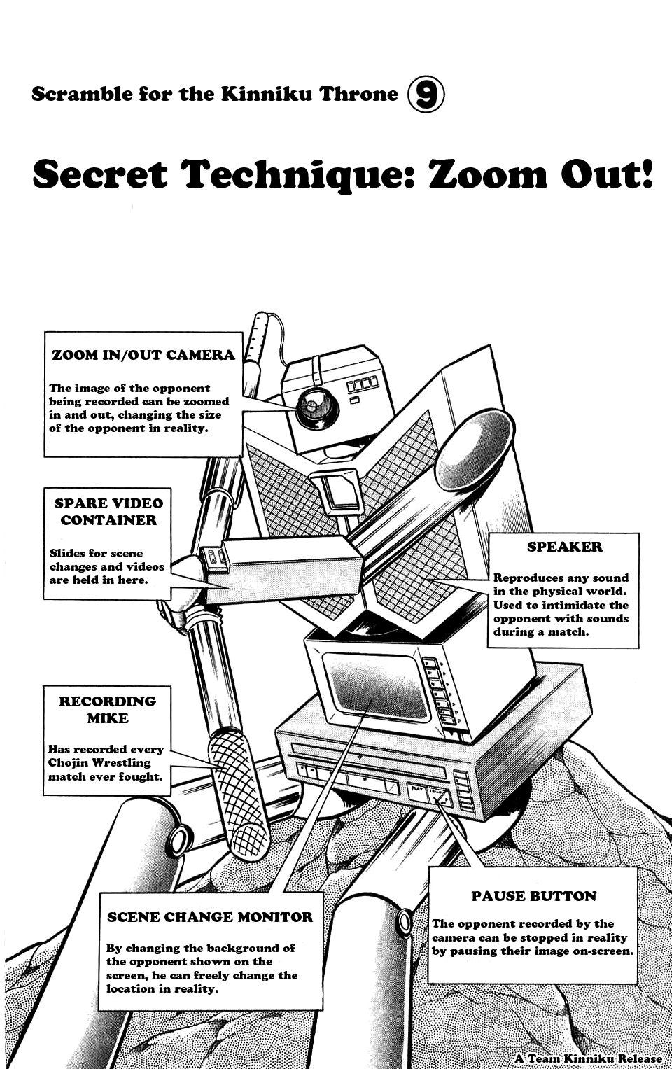 Kinnikuman Chapter 282.2 page 1 - Chapter 282 v2 : Scramble for the Kinniku Throne 9: Secret Technique: Zoom Out!