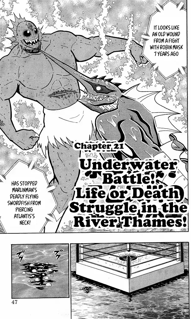 Kinnikuman Chapter 412 page 1 - Chapter 412: Underwater Battle! Life or Death Battle in the River Thames!