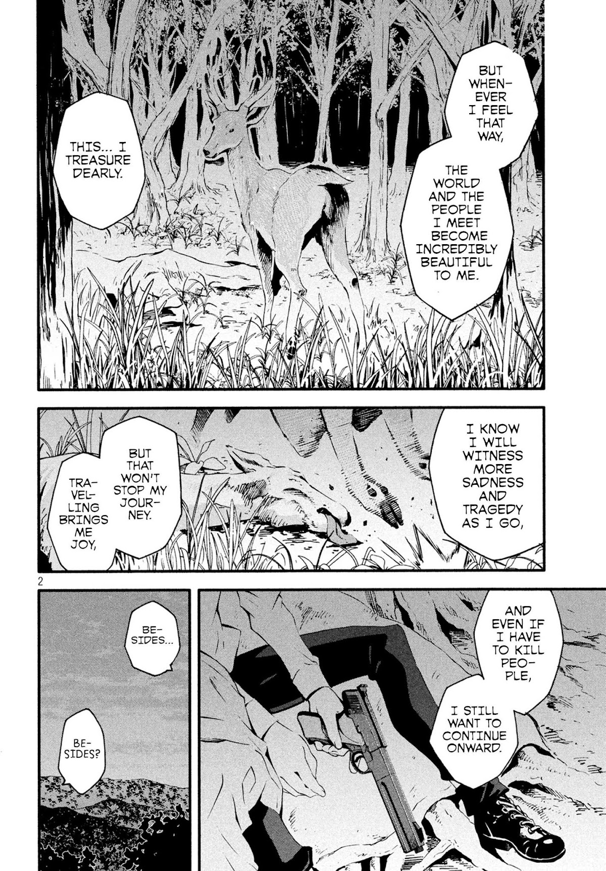 Kino's Journey (Shiomiya) Chapter 0 page 2 - Chapter 0: Prologue: In the Forest -Lost in the Forest-