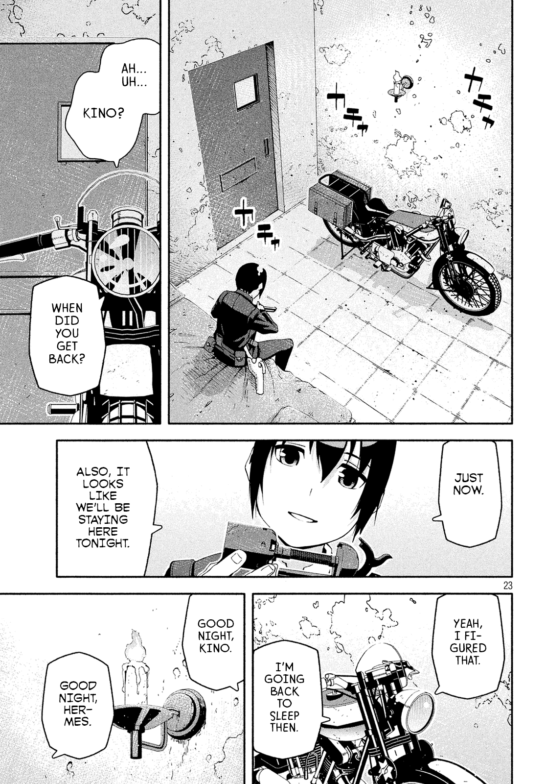 Kino's Journey (Shiomiya) Chapter 10 page 23 - Chapter 10: Coliseum -Avengers- 2/4