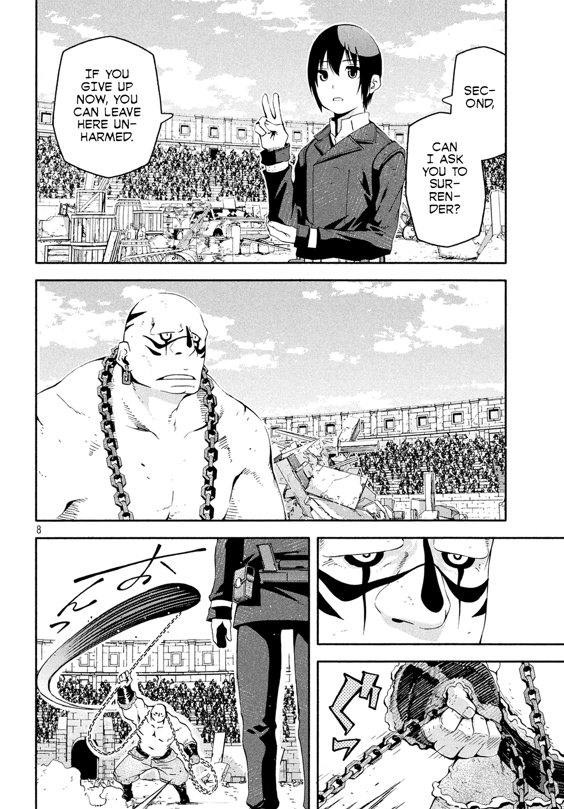 Kino's Journey (Shiomiya) Chapter 10 page 8 - Chapter 10: Coliseum -Avengers- 2/4