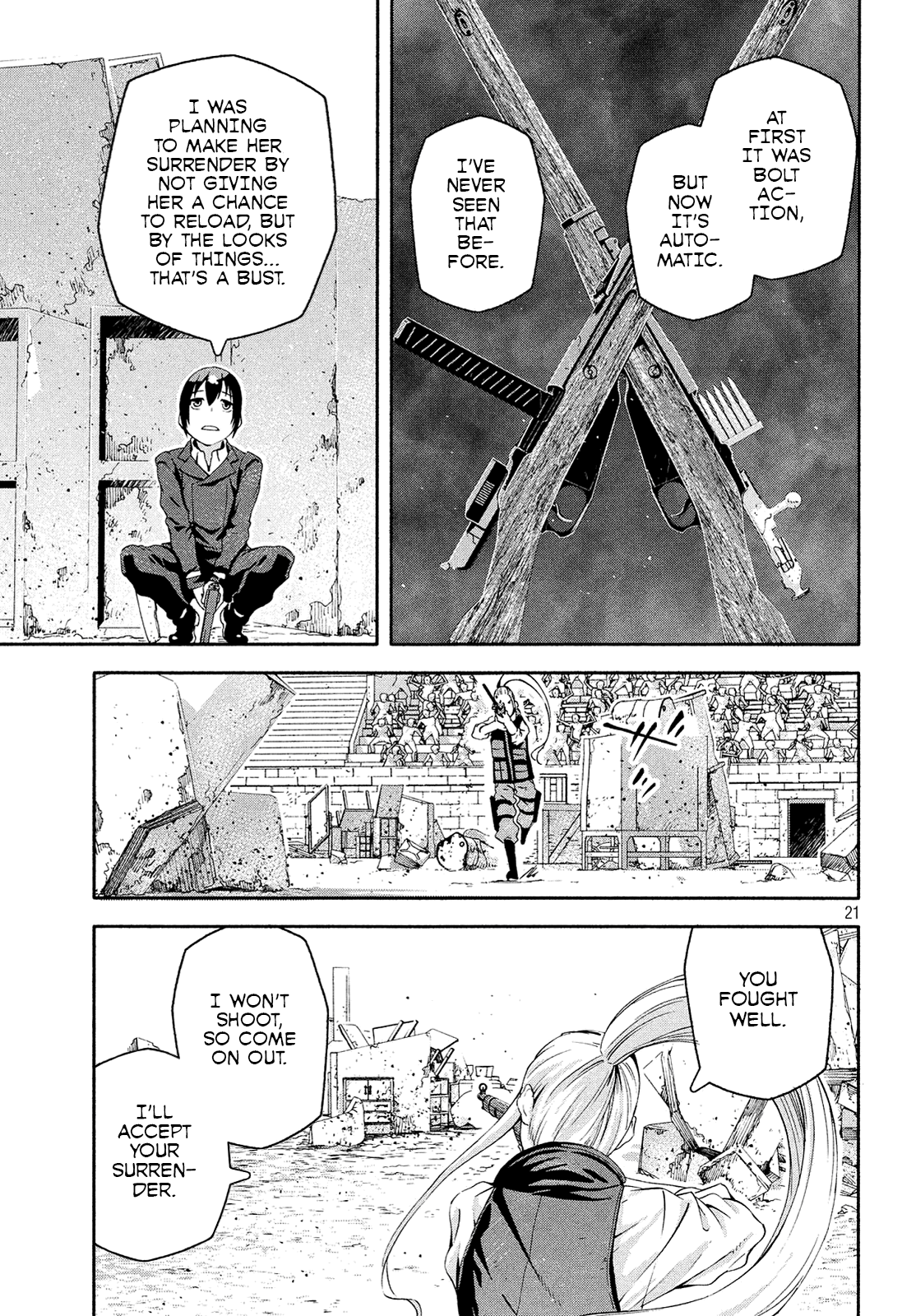 Kino's Journey (Shiomiya) Chapter 11 page 21 - Chapter 11: Coliseum -Avengers- 3/4